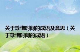 关于珍惜时间的成语及意思（关于珍惜时间的成语）
