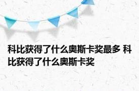 科比获得了什么奥斯卡奖最多 科比获得了什么奥斯卡奖