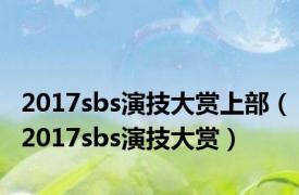 2017sbs演技大赏上部（2017sbs演技大赏）