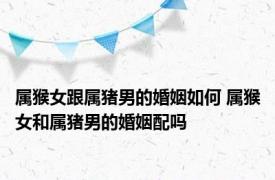 属猴女跟属猪男的婚姻如何 属猴女和属猪男的婚姻配吗