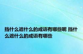 挡什么遮什么的成语有哪些呢 挡什么遮什么的成语有哪些