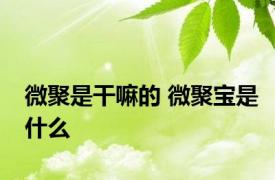 微聚是干嘛的 微聚宝是什么