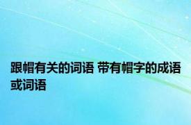 跟帽有关的词语 带有帽字的成语或词语