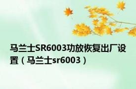 马兰士SR6003功放恢复出厂设置（马兰士sr6003）