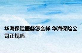 华海保险服务怎么样 华海保险公司正规吗