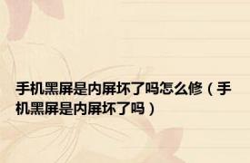 手机黑屏是内屏坏了吗怎么修（手机黑屏是内屏坏了吗）