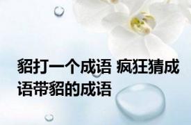 貂打一个成语 疯狂猜成语带貂的成语