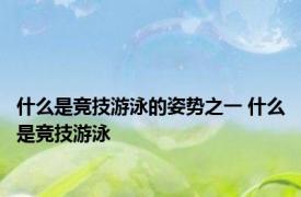什么是竞技游泳的姿势之一 什么是竞技游泳
