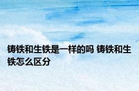 铸铁和生铁是一样的吗 铸铁和生铁怎么区分