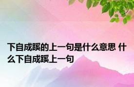 下自成蹊的上一句是什么意思 什么下自成蹊上一句