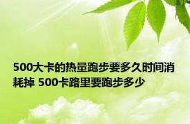 500大卡的热量跑步要多久时间消耗掉 500卡路里要跑步多少
