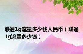 联通1g流量多少钱人民币（联通1g流量多少钱）