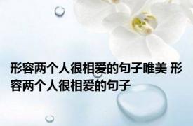 形容两个人很相爱的句子唯美 形容两个人很相爱的句子