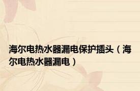 海尔电热水器漏电保护插头（海尔电热水器漏电）