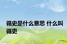 循史是什么意思 什么叫循吏