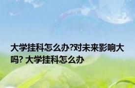 大学挂科怎么办?对未来影响大吗? 大学挂科怎么办
