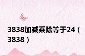 3838加减乘除等于24（3838）