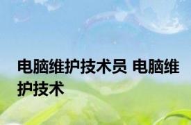 电脑维护技术员 电脑维护技术 