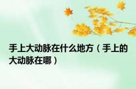 手上大动脉在什么地方（手上的大动脉在哪）