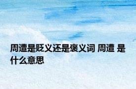周遭是贬义还是褒义词 周遭 是什么意思