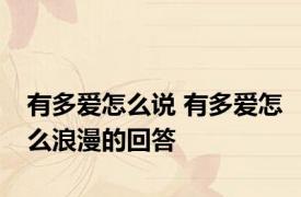 有多爱怎么说 有多爱怎么浪漫的回答