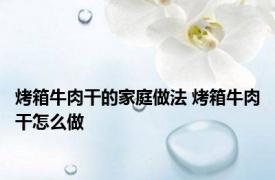 烤箱牛肉干的家庭做法 烤箱牛肉干怎么做