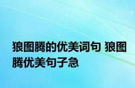 狼图腾的优美词句 狼图腾优美句子急