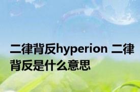 二律背反hyperion 二律背反是什么意思