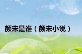 颜宋是谁（颜宋小说）