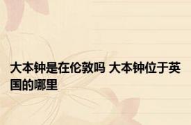 大本钟是在伦敦吗 大本钟位于英国的哪里