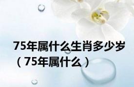 75年属什么生肖多少岁（75年属什么）