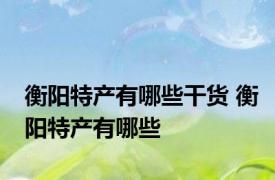 衡阳特产有哪些干货 衡阳特产有哪些
