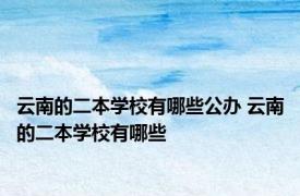 云南的二本学校有哪些公办 云南的二本学校有哪些