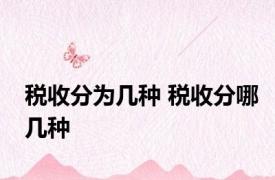 税收分为几种 税收分哪几种