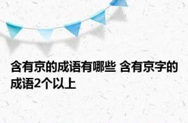 含有京的成语有哪些 含有京字的成语2个以上