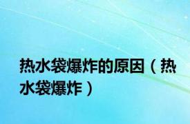 热水袋爆炸的原因（热水袋爆炸）