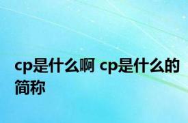cp是什么啊 cp是什么的简称