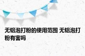 无铝泡打粉的使用范围 无铝泡打粉有害吗