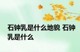 石钟乳是什么地貌 石钟乳是什么