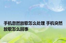 手机忽然放歌怎么处理 手机突然放歌怎么回事