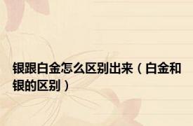 银跟白金怎么区别出来（白金和银的区别）