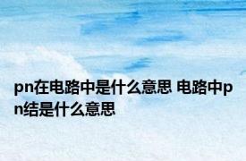 pn在电路中是什么意思 电路中pn结是什么意思