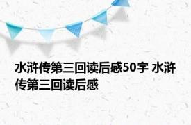 水浒传第三回读后感50字 水浒传第三回读后感 