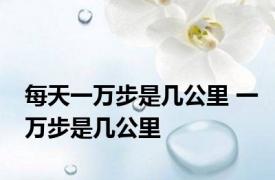 每天一万步是几公里 一万步是几公里