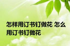 怎样用订书钉做花 怎么用订书钉做花