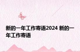 新的一年工作寄语2024 新的一年工作寄语