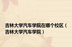 吉林大学汽车学院在哪个校区（吉林大学汽车学院）