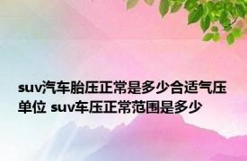 suv汽车胎压正常是多少合适气压单位 suv车压正常范围是多少