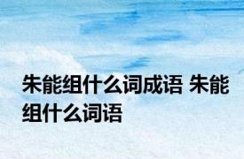 朱能组什么词成语 朱能组什么词语