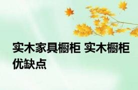 实木家具橱柜 实木橱柜优缺点